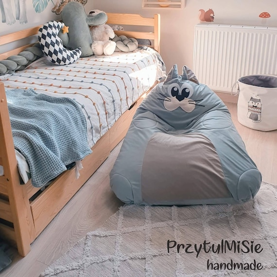 Pouf da terra, sacco seduta per bambini, cuscino da terra, sedia