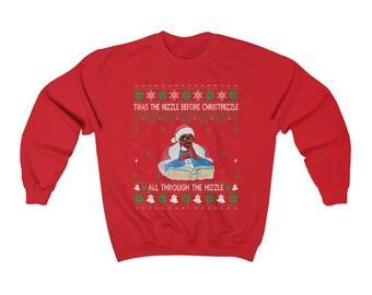 Snoop Dogg Christmas Sweatshirt | Ugly Christmas Sweater Funny Christmas Sweatshirt, Christmas Sweater, Gangsta Wrapper, Holiday Sweater