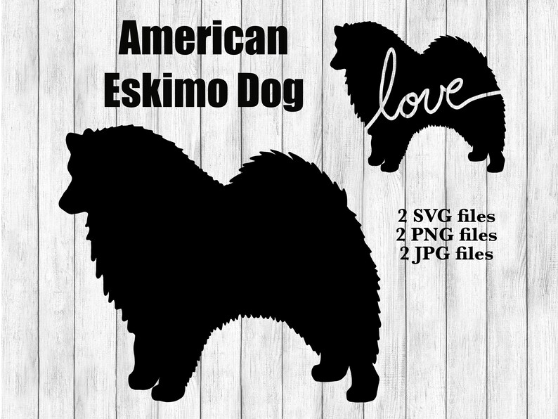 Download American Eskimo Dog Breed Silhouette Cursive Love Canine ...
