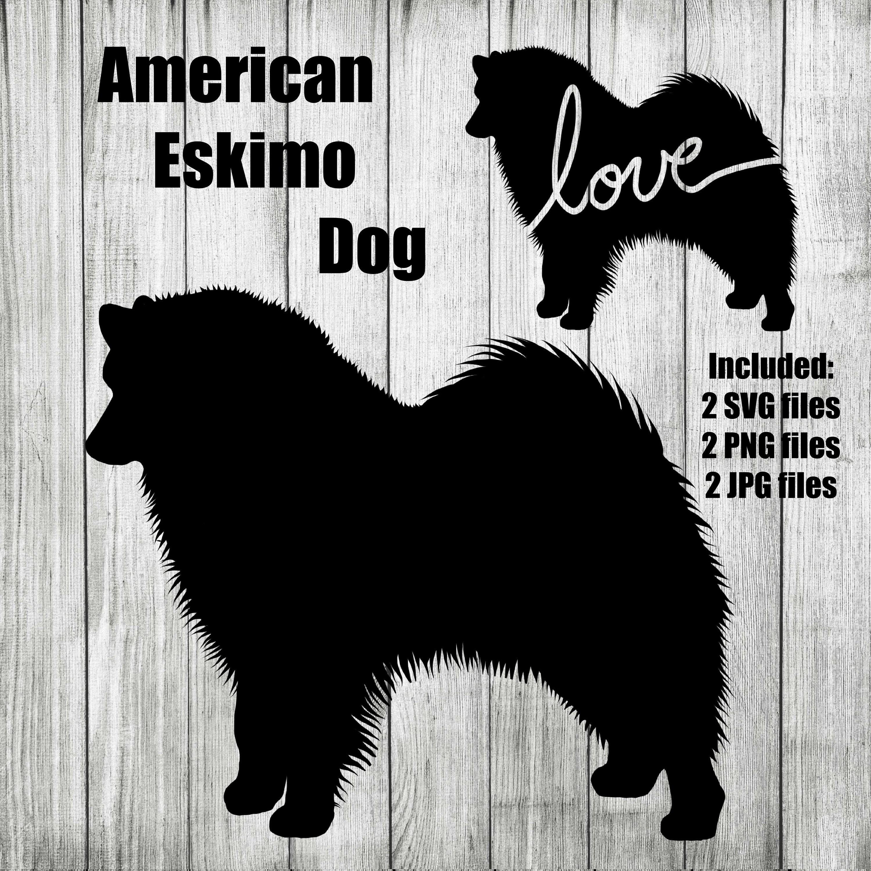 Download American Eskimo Dog Breed Silhouette Cursive Love Canine ...