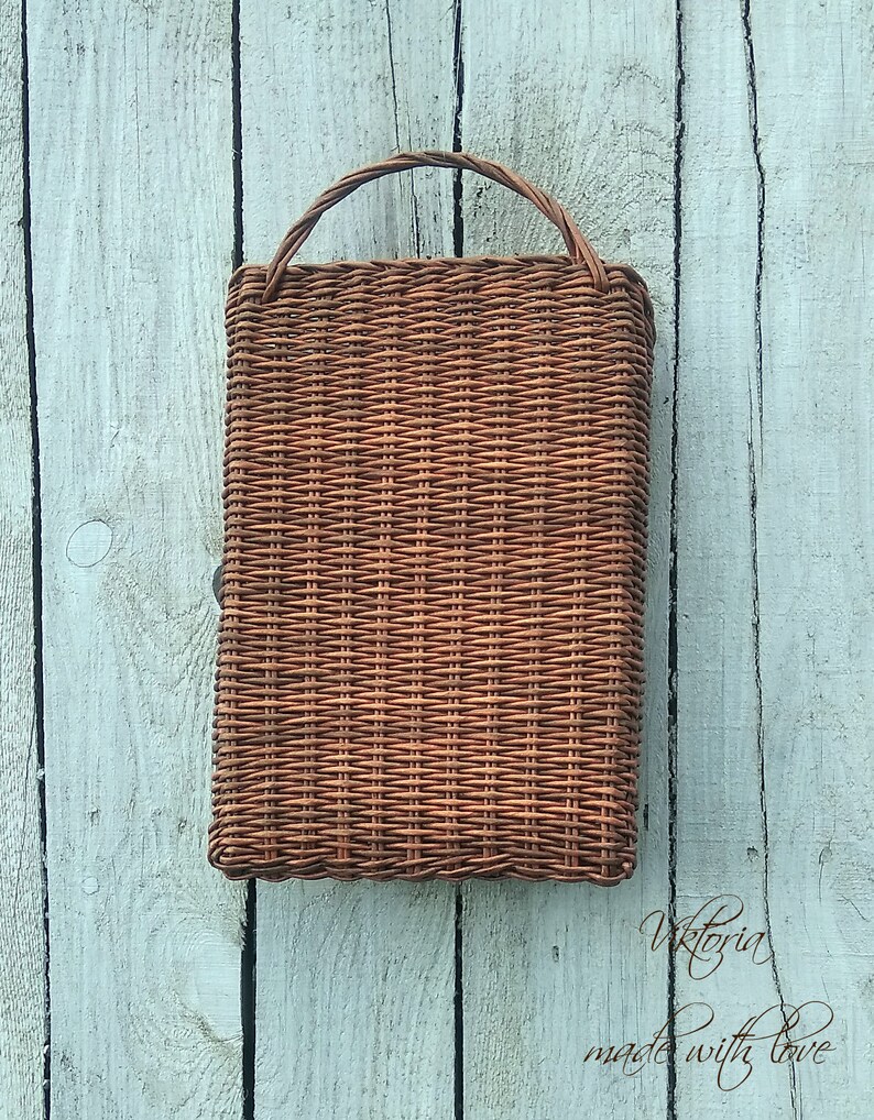 Wicker wall hanging basket front door decor flower basket Etsy