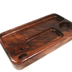Multi Compartment Curly Walnut Rolling Tray