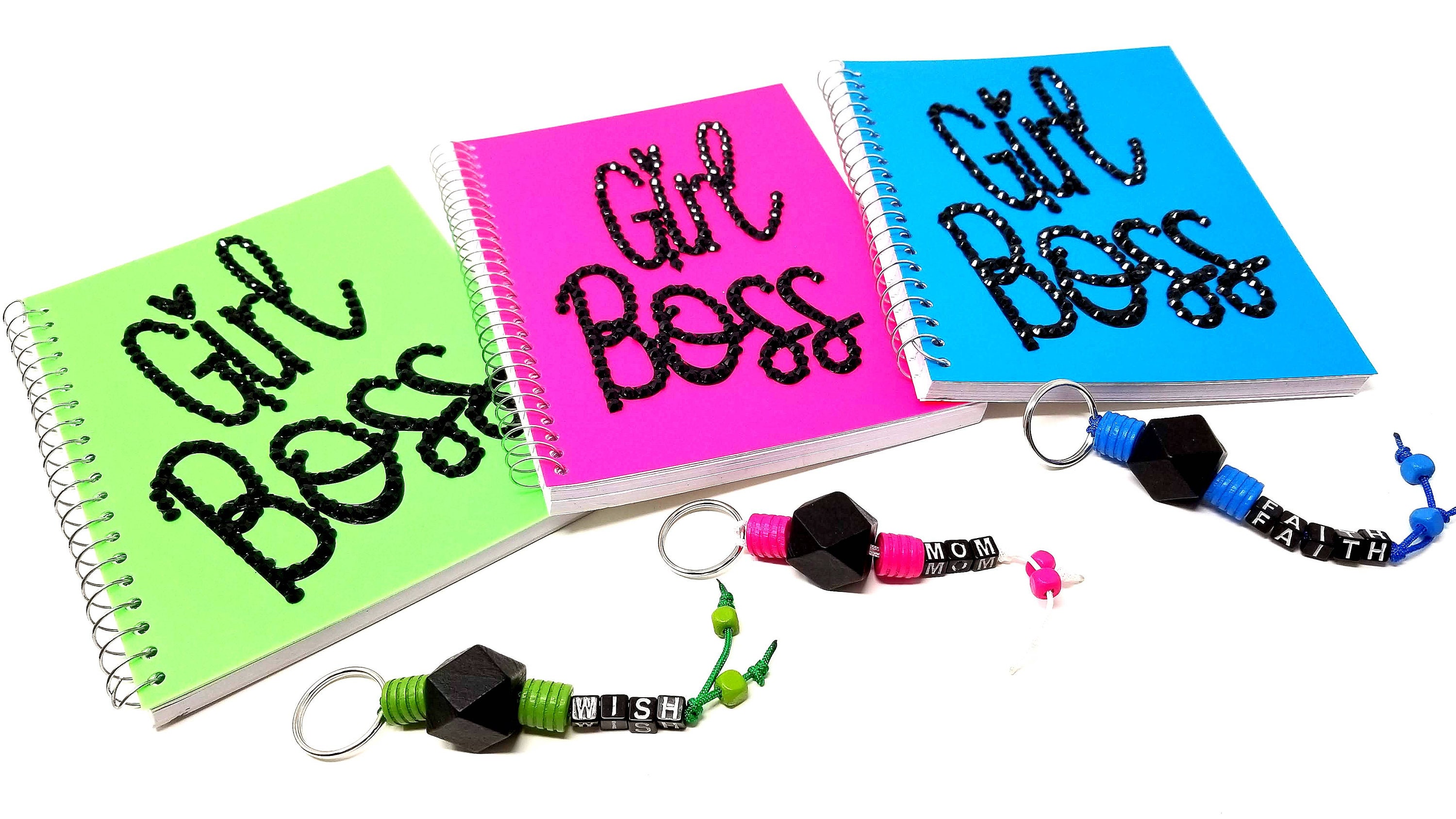Blue Girl Boss Stationery Cute Rhinestone Notebooks Gifts Etsy