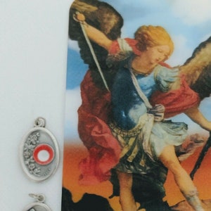St. Michael Archangel 3D prayer card and 3rd class relic #stmichaelprayercards #stmichael #archangelmichael #saintmichael #stmichaelrelic