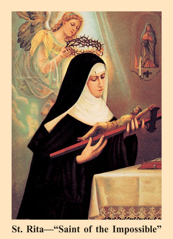 St. Rita Saint of the Impossible Prayer Card strita saint Etsy