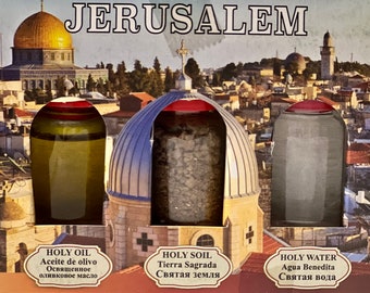 Holy Land Holy water and Holy oil from the Jordan River in Jerusalem certified in Bethlehem 3-pak #holyland #holywater #holyoil #jordonriver