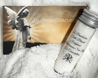 Faith blessed Mediterranean sea salt for consumption 1oz Benedicaria salt blessings #blessedsalt #benedicariasalt #saltforconsumption #pray
