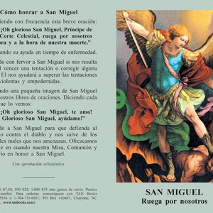 St. Michael Archangel prayer card en Español in Spanish  #stmichaelprayercards #stmichael #archangelmichael #saintmichael #oracion #spanish