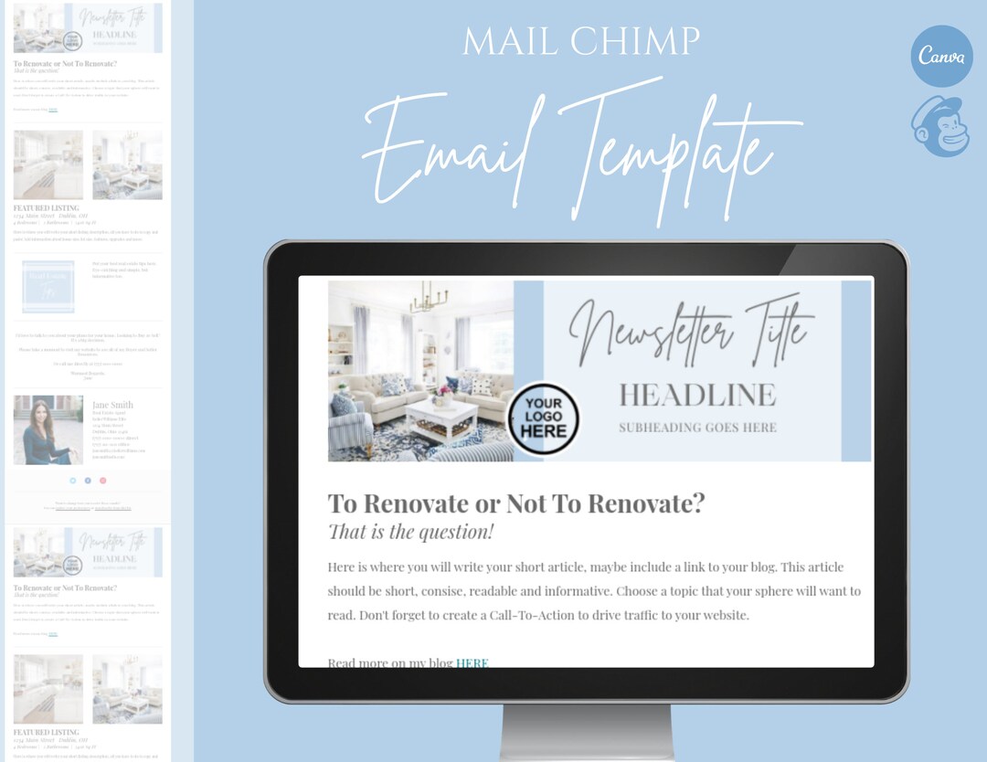 Mailchimp Email Marketing Template Email Newsletter Instant Download Marketing Etsy Mailchimp Email Marketing Template Email Newsletter Instant Download Marketing Etsy