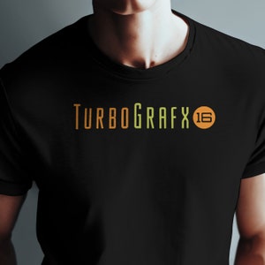 TurboGrafx 16 Logo T-Shirt, NEC PC Engine Shirt, Retro Video Game Console 16 bit, Video Game Collector Shirt, Gamer Gift, Turbo Graphics