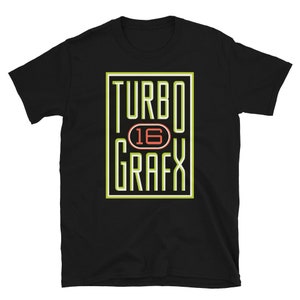 TurboGrafx 16 Logo T-Shirt, NEC PC Engine Shirt, Retro Video Game Console 16 bit, Video Game Collector Shirt, Gamer Gift, Turbo Graphics