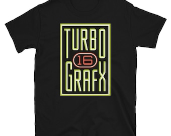 TurboGrafx 16 Logo T-Shirt, NEC PC Engine Shirt, Retro Video Game Console 16 bit, Video Game Collector Shirt, Gamer Gift, Turbo Graphics