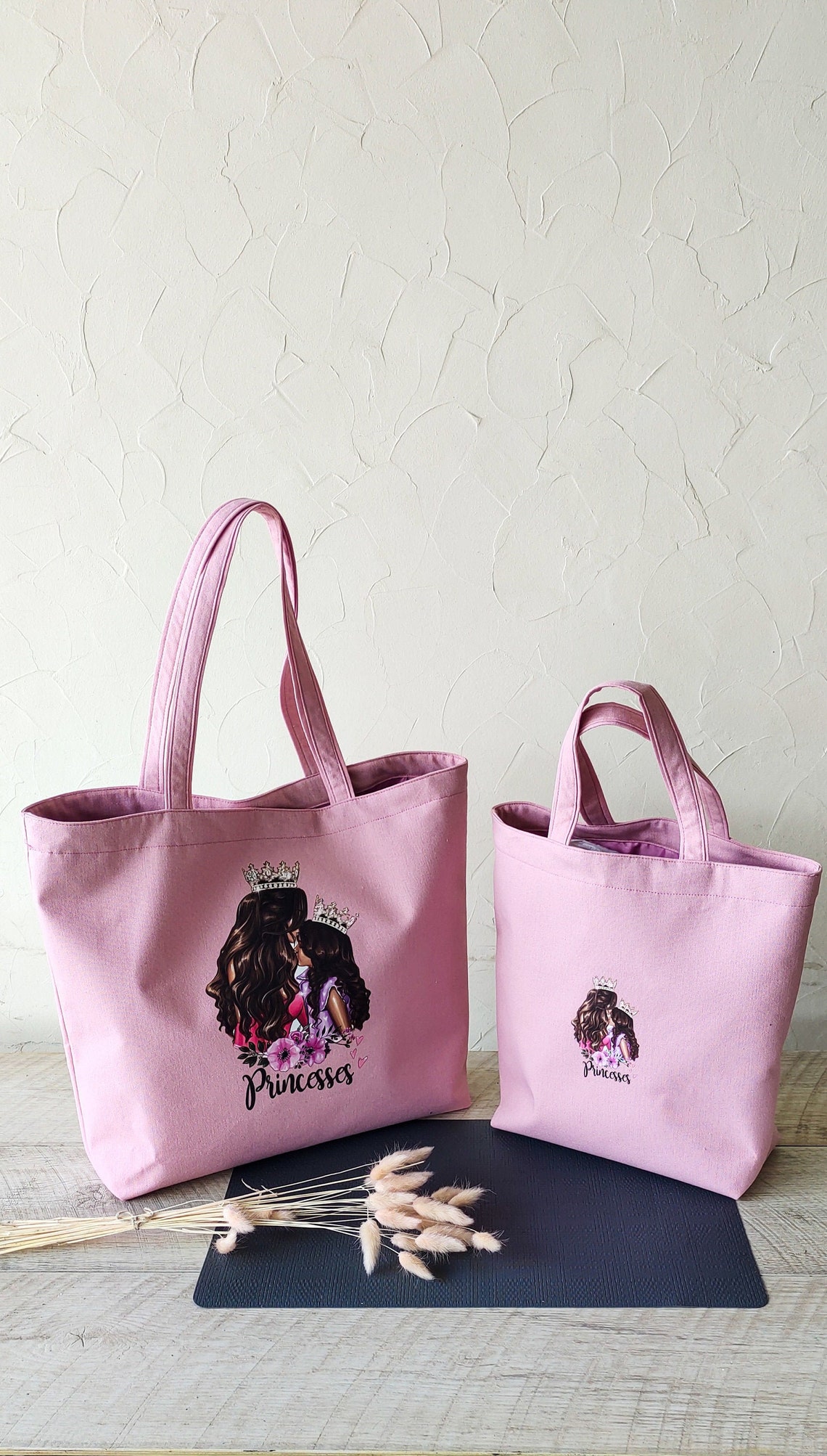 Pink Cotton Tote Bag Canvas Printed Mommy And Me Princesses Etsy pink-cotton-tote-bag-canvas-printed-mommy-and-me-princesses-etsy