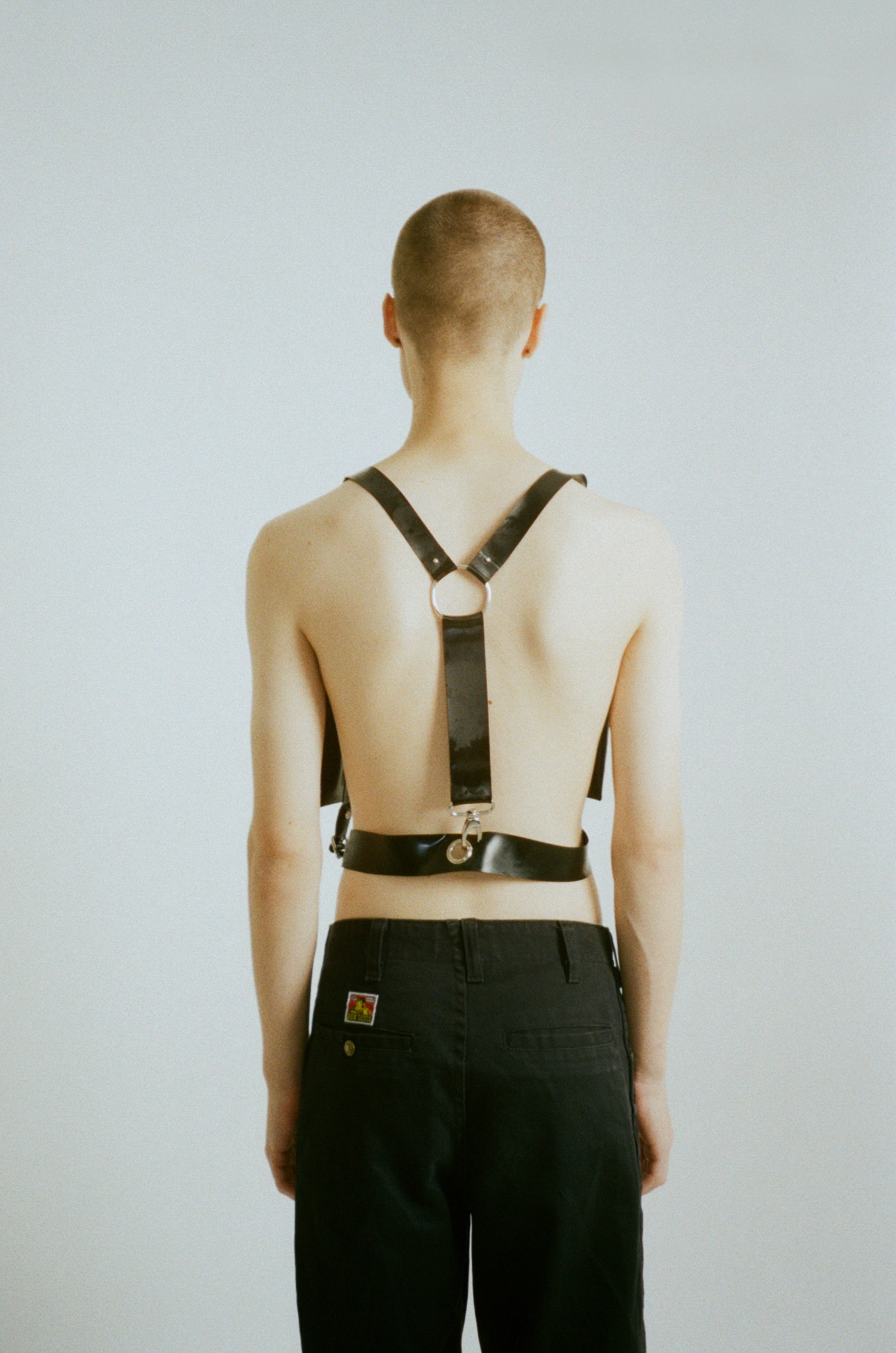 Black latex harness bag | Etsy