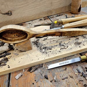 Big scoop Handmade Wooden spoon out of silver maple