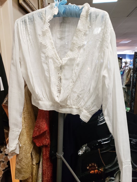 Vintage Victorian white cotton blouse