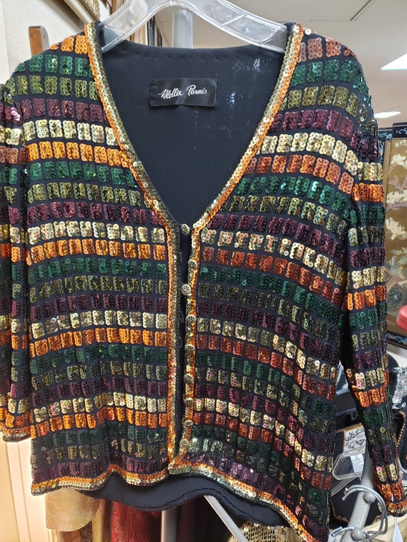 Vintage Mollie Parnis sequined jacket