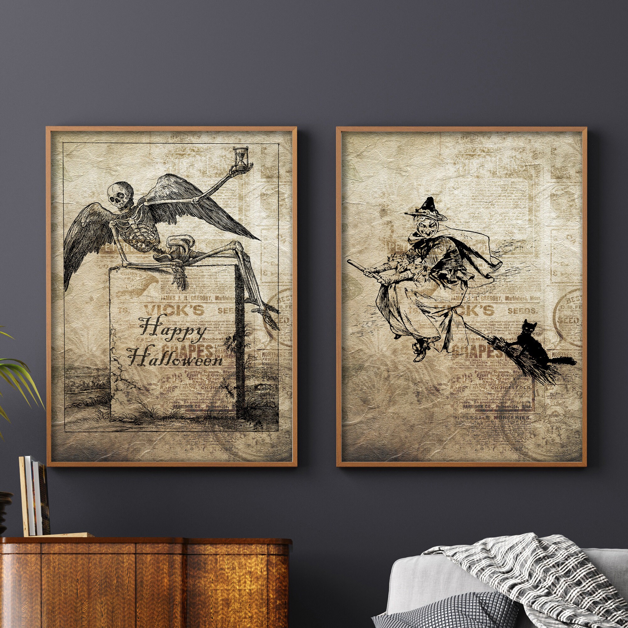 Witch Art Print for Halloween Wall Decor Halloween Printable Etsy