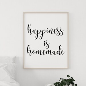 Apartment Decor, Happiness is Homemade, Home Sign for Modern Home Decor Instant Download image 3