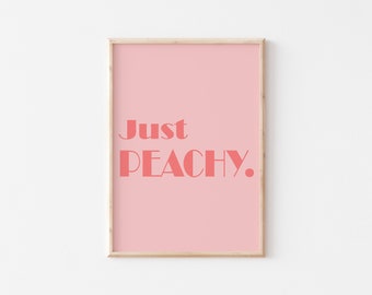 Boven bed decor voor meisjes muur decor, gewoon peachy, perzik print voor minimalistische kunst print, * Instant Download *