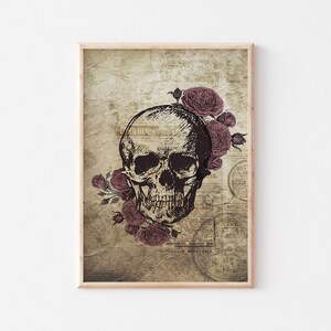 Human Skull Print for Creepy Decor, Skull Wall Art  for Halloween Wall Decor, Halloween Prints, Skull Art Print, * Instant Download*