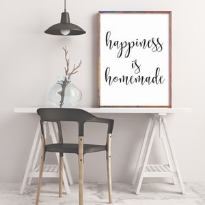 Apartment Decor, Happiness is Homemade, Home Sign for Modern Home Decor Instant Download image 4