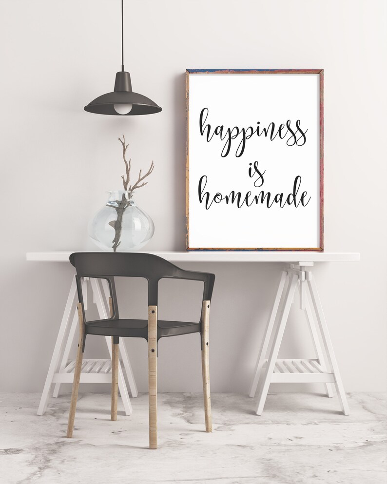 Apartment Decor, Happiness is Homemade, Home Sign for Modern Home Decor Instant Download image 4