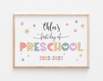 Back to School Sign, Preschool sign for 1st Day of School , Personalized Sign, Photography Props *Instant Download*