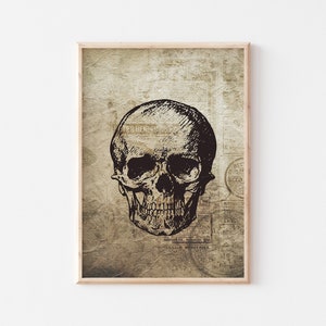 Human Skull Print for Creepy Decor, Gothic Prints for Halloween Wall Decor, Halloween Prints, Skull Print, Skull Poster * Instant Download*