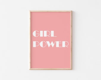 Girl Power Print voor meisjes kamer decor, feministische poster voor meisjes muur decor, Girl Power Sign, * Instant Download *