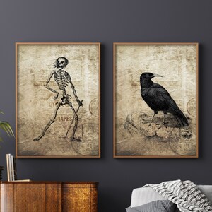 Crow for Halloween Wall Decor Halloween Printable for Creepy - Etsy