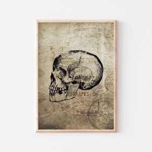 Creepy Decor for Gothic Home Decor, Human Skull Goth Print, Horror Poster for Halloween Decor, Halloween Prints,* Instant Download*