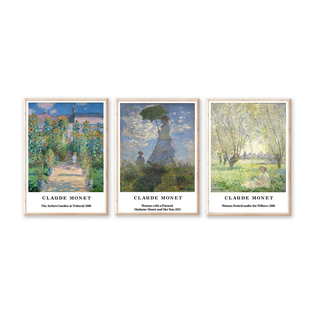 Claude 3 Piece Wall Art Famous Art Prints Print Etsy
