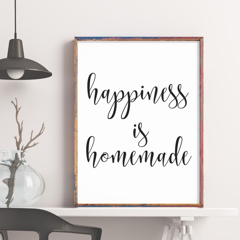 Apartment Decor, Happiness is Homemade, Home Sign for Modern Home Decor Instant Download image 5