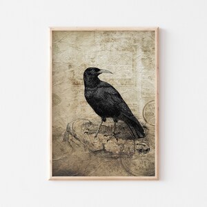 Crow for Halloween Wall Decor Halloween Printable for Creepy - Etsy