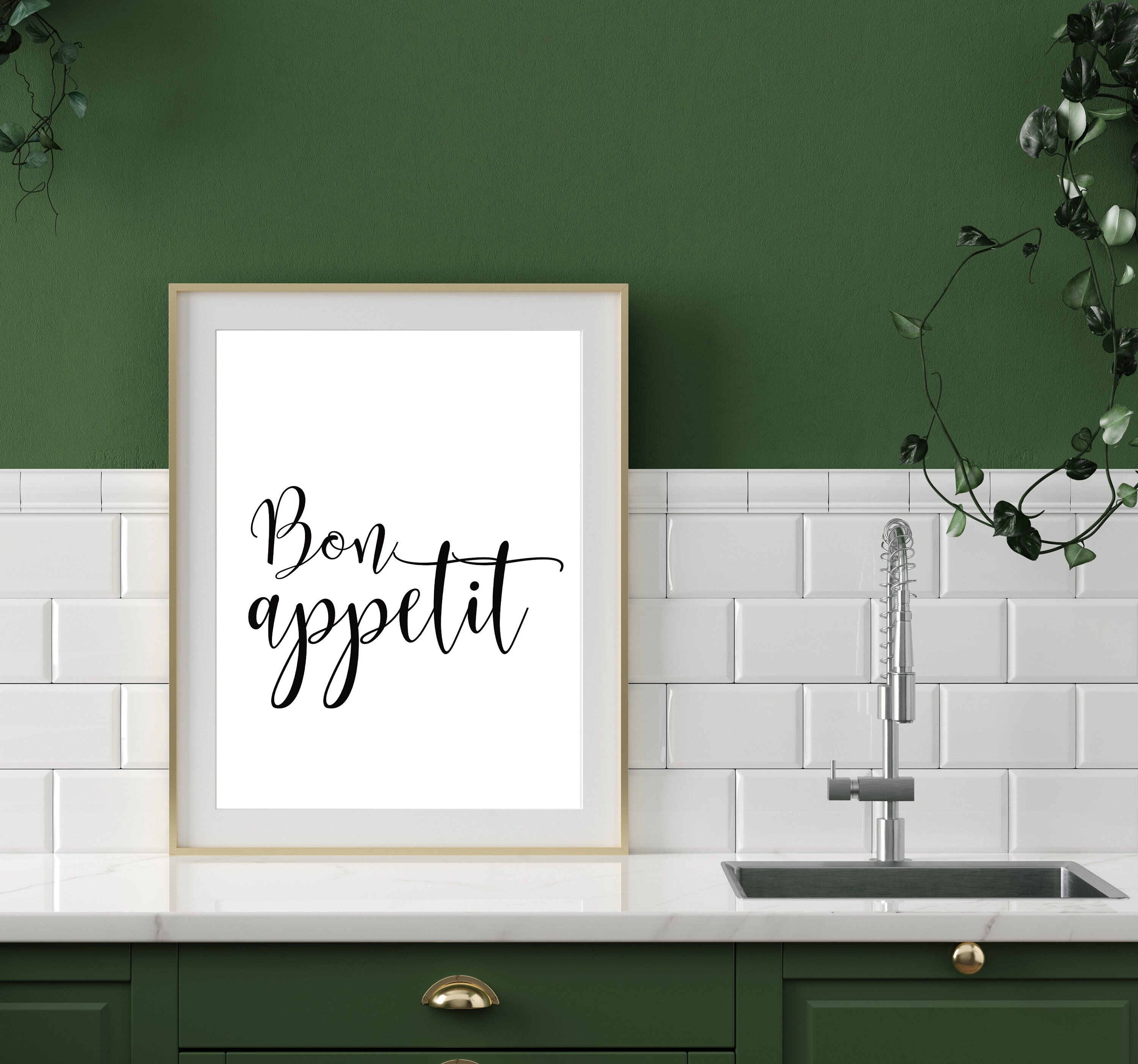 Bon Appetit Sign Kitchen Prints for Kitchen Wall Decor Etsy