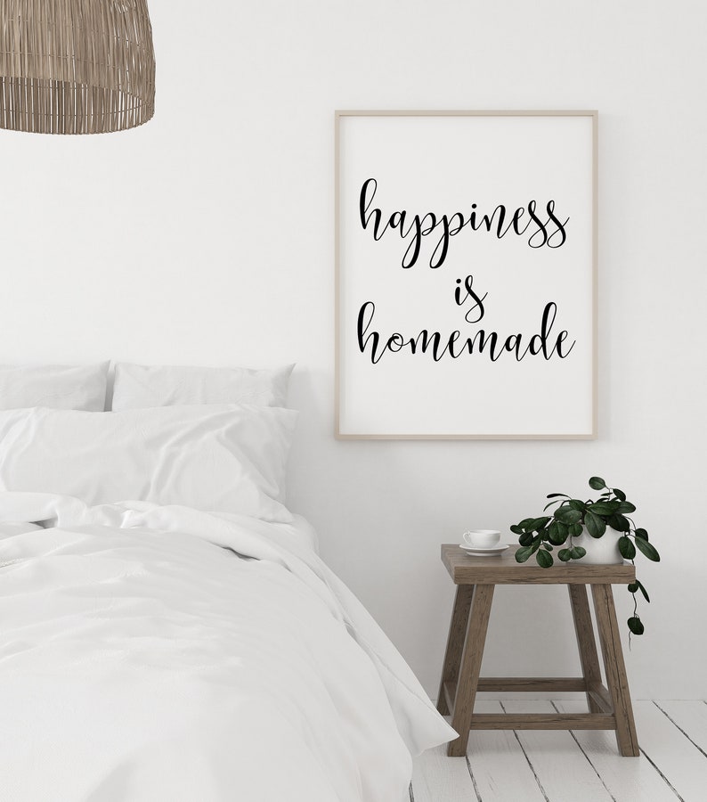 Apartment Decor, Happiness is Homemade, Home Sign for Modern Home Decor Instant Download image 2