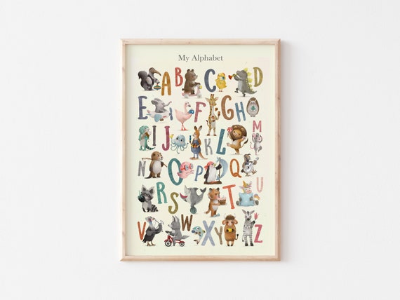 Etsy Alphabet Wall Poster Art