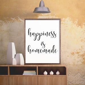 Apartment Decor, Happiness is Homemade, Home Sign for Modern Home Decor Instant Download image 6