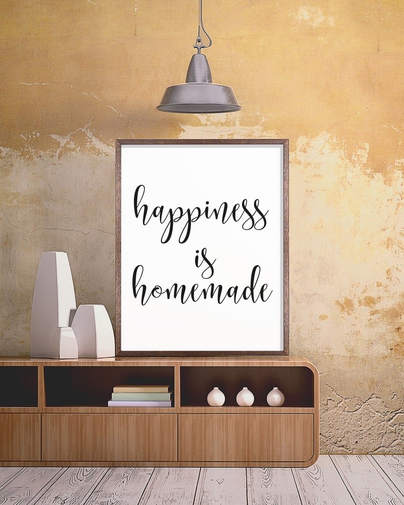 Apartment Decor, Happiness is Homemade, Home Sign for Modern Home Decor Instant Download image 6