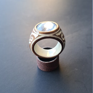 Ring, Wooden Ring, Hand Made Ring, White Ring.