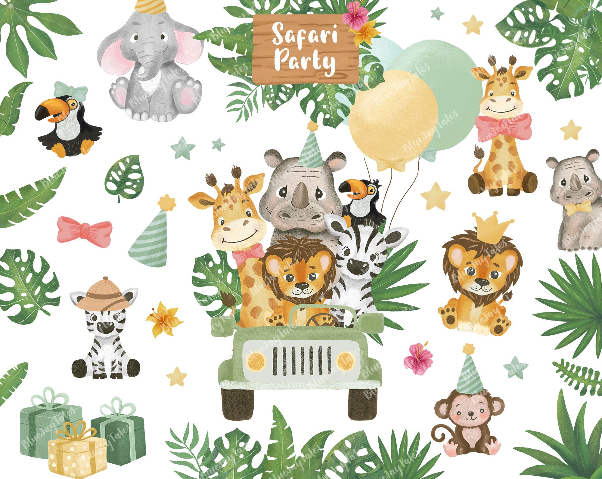 Jungle Animal clipart, Jungle Nursery. Woodland Safari baby animals. …