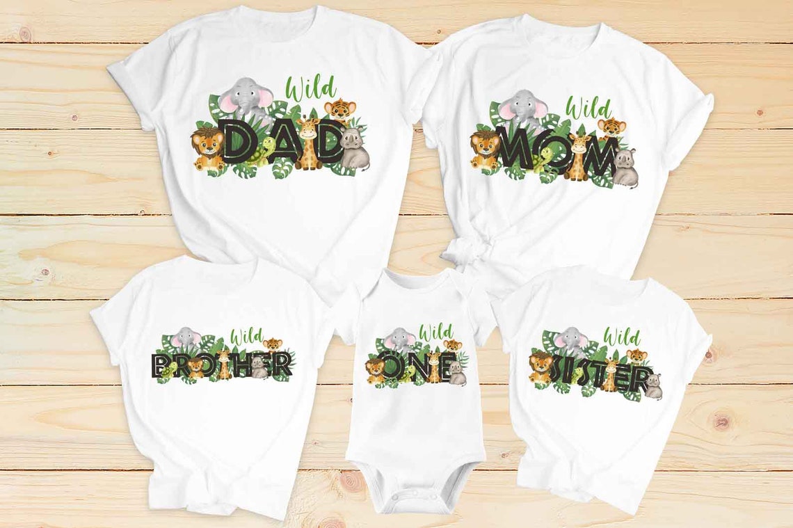 Wild One Family Matching Shirts sublimation PNG file Mom and | Etsy