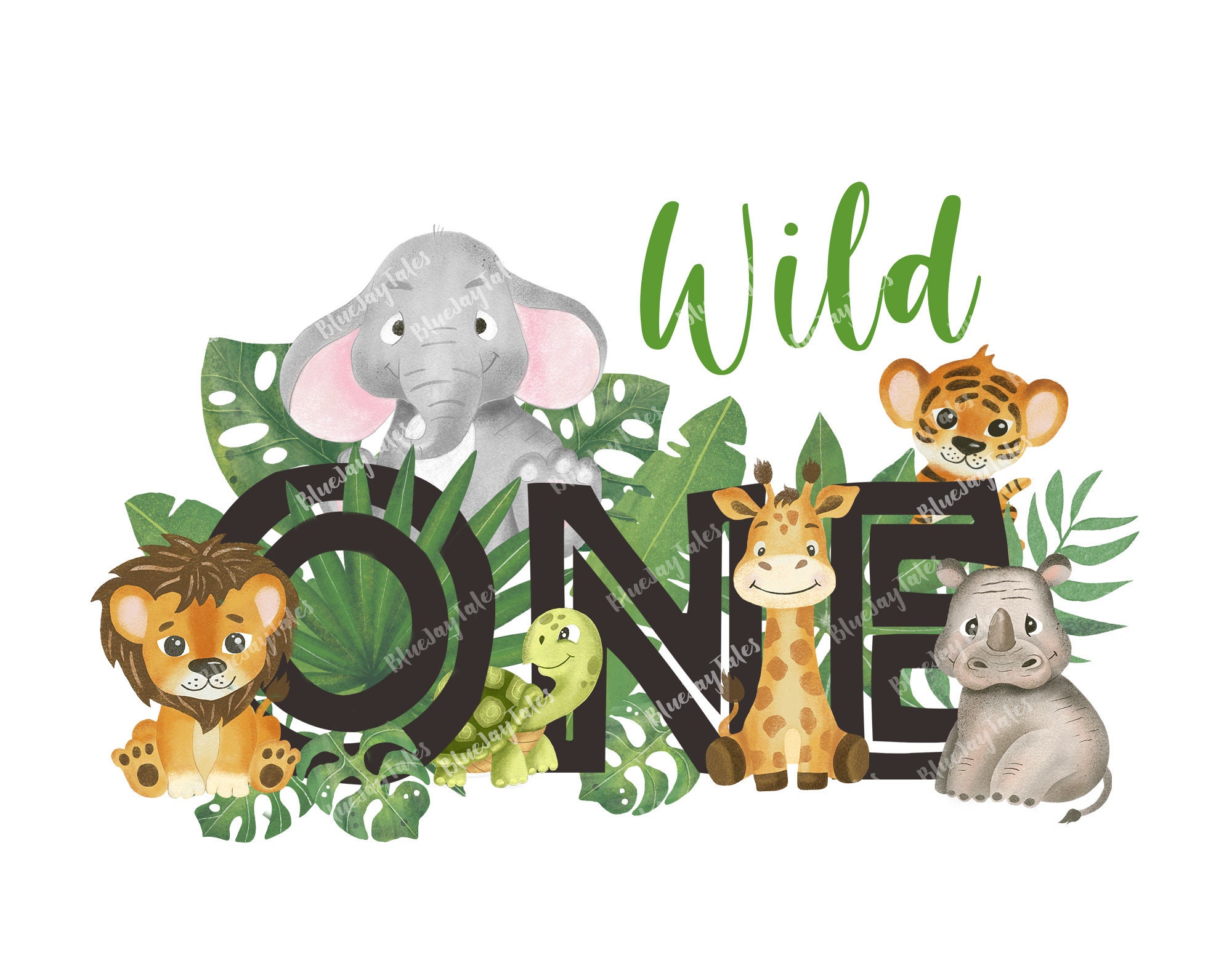 Wild one PNG, Safari woodland sublimation PNG file, baby animals, jun…