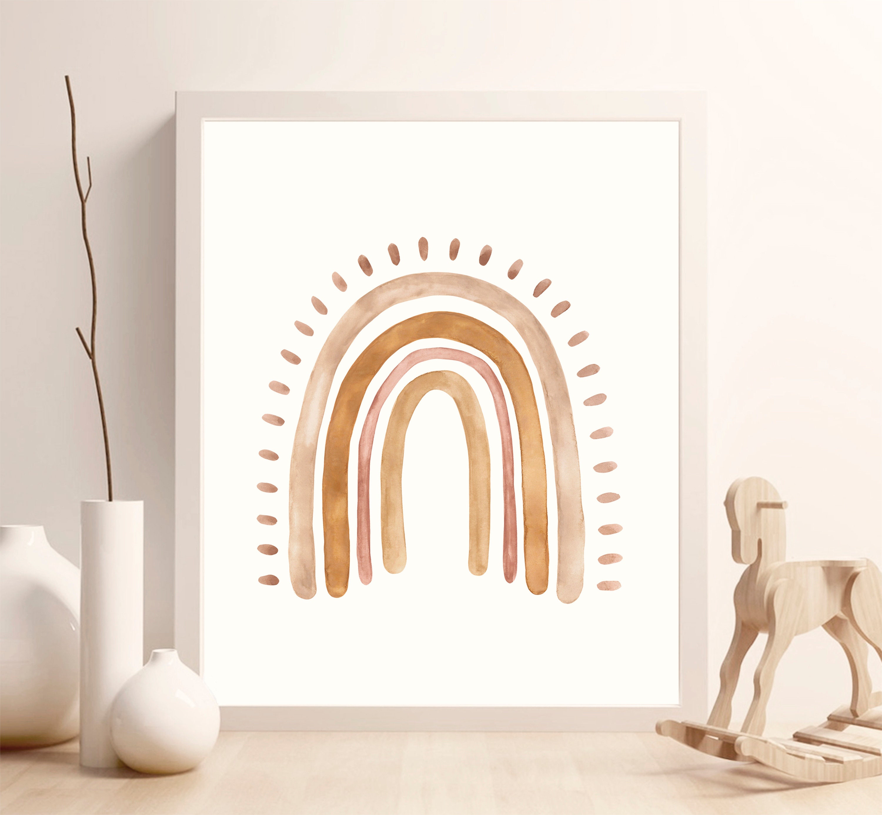 Boho Rainbow Printable Wall Art Rainbow Print for Earth Tones Etsy