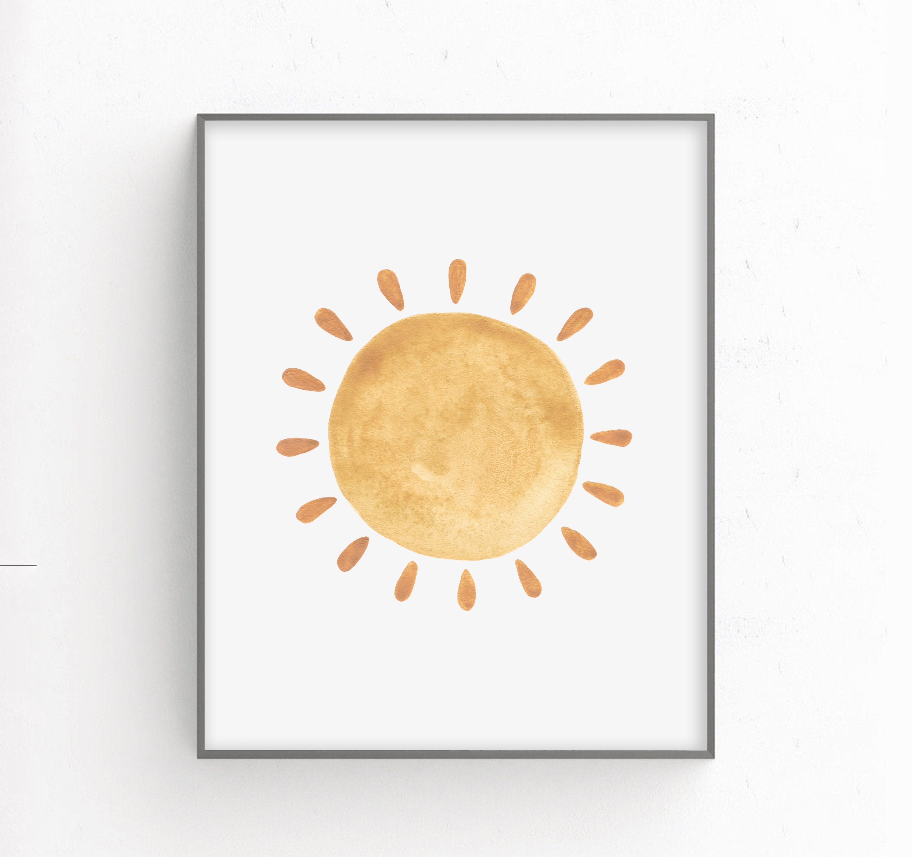 Sun nursery print Watercolor sun print Sun printable art Etsy