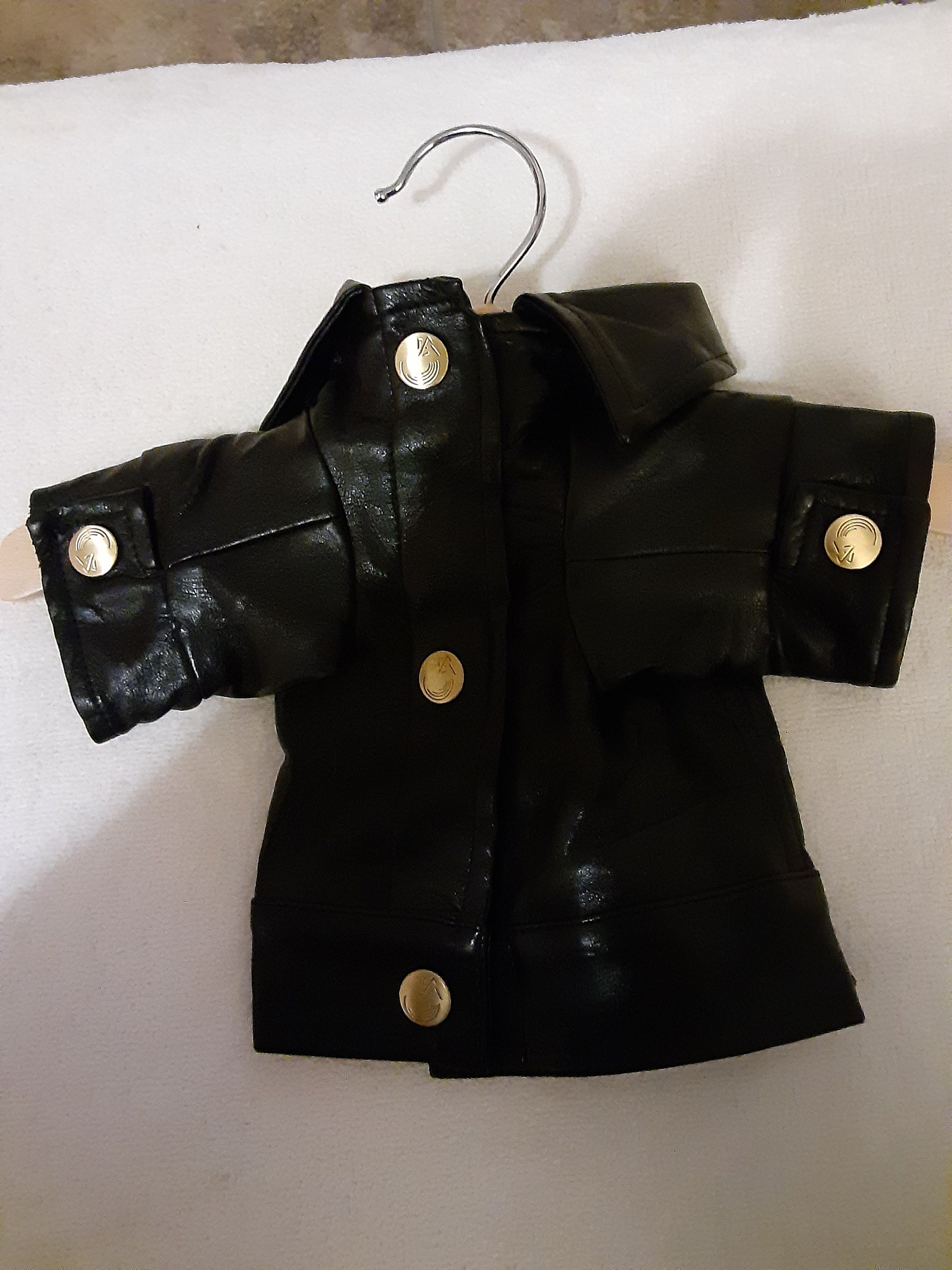 Faux Leather Dog Black Bomber Jacket Etsy