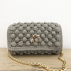 Taupe Evening Clutch Bag, Glam Chic Clutch for Ceremony, Wedding