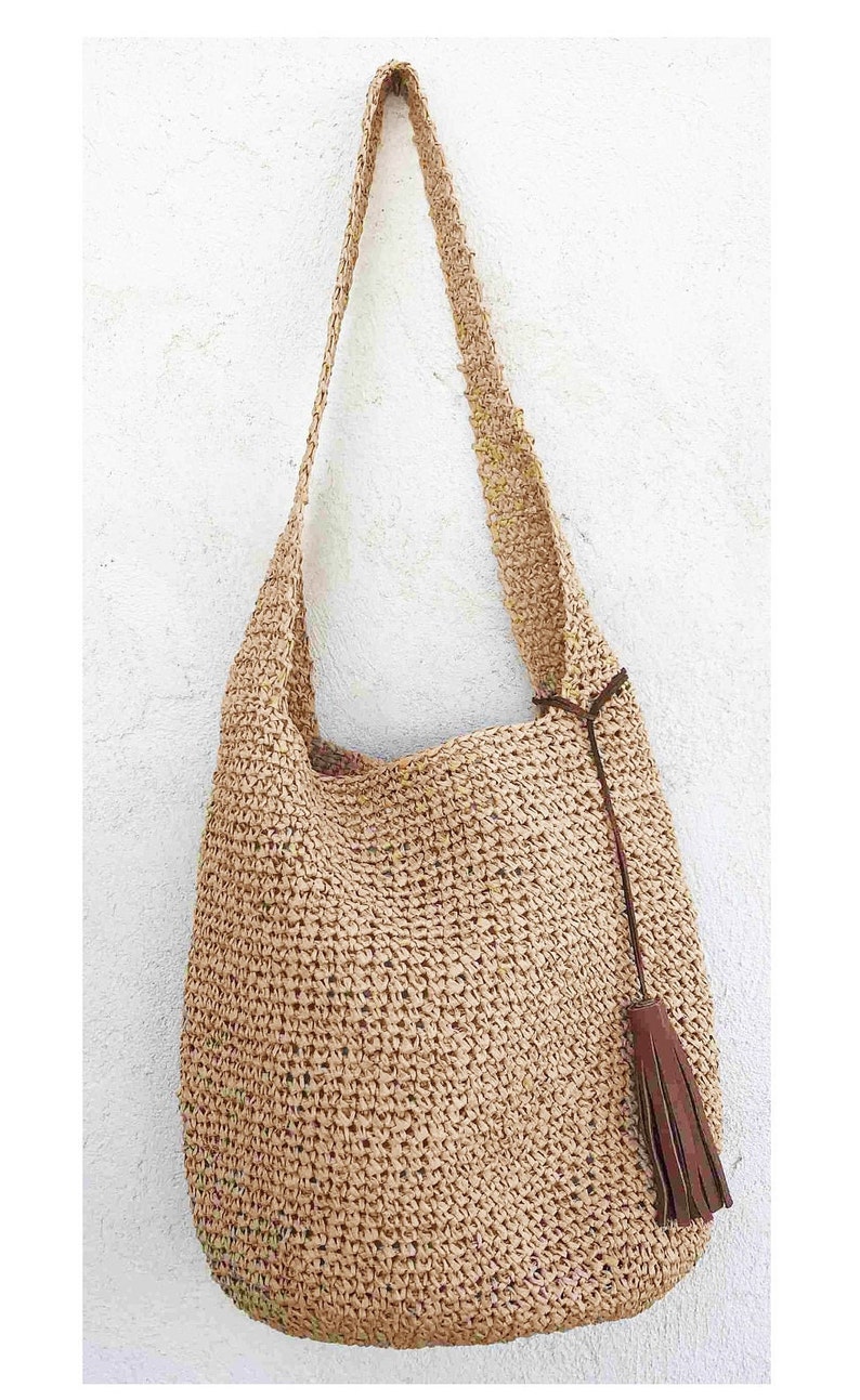 Sac raphia besace , sac boho chic, palm tree bag, sac boho, sac summer image 2