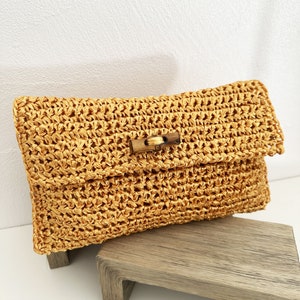 Cellulose raffia clutch, boho chic clutch, boho bag, summer bag, evening bag